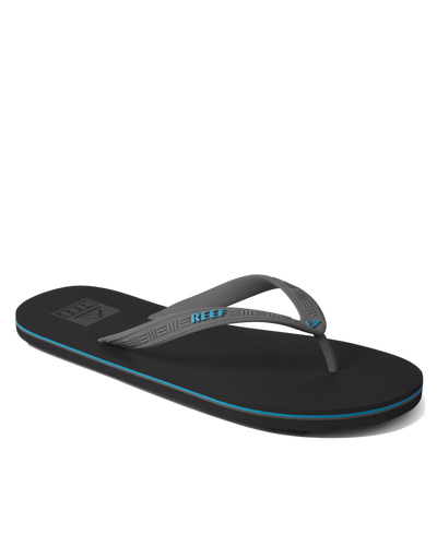 The Reef Mens Seaside Flip Flops in Grey, Aqua & Black