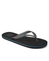 The Reef Mens Seaside Flip Flops in Grey, Aqua & Black