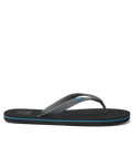 The Reef Mens Seaside Flip Flops in Grey, Aqua & Black