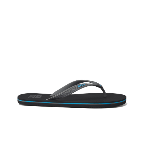The Reef Mens Seaside Flip Flops in Grey, Aqua & Black