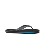 The Reef Mens Seaside Flip Flops in Grey, Aqua & Black