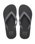 The Reef Mens Seaside Flip Flops in Grey, Aqua & Black