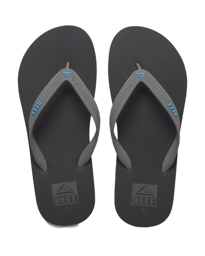 The Reef Mens Seaside Flip Flops in Grey, Aqua & Black