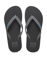 The Reef Mens Seaside Flip Flops in Grey, Aqua & Black