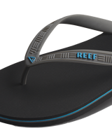 The Reef Mens Seaside Flip Flops in Grey, Aqua & Black