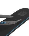 The Reef Mens Seaside Flip Flops in Grey, Aqua & Black