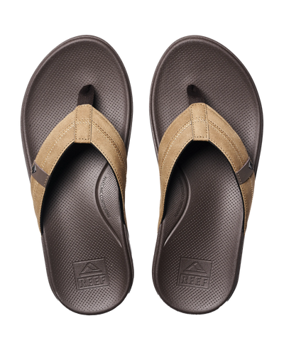 The Reef Mens Cushion Phantom 2.0 Flip Flops in Brown & Tan