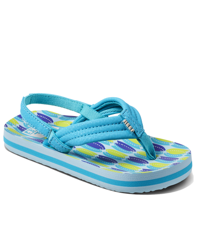 The Reef Boys Boys Little Ahi Flip Flops in Blue Fish