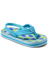 The Reef Boys Boys Little Ahi Flip Flops in Blue Fish