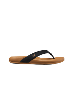 Cushion Harmony Flip Flops in Black & Tan