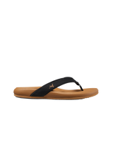 Cushion Harmony Flip Flops in Black & Tan