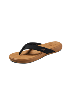 Cushion Harmony Flip Flops in Black & Tan