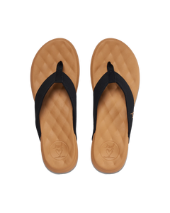 Cushion Harmony Flip Flops in Black & Tan