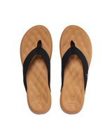 Cushion Harmony Flip Flops in Black & Tan