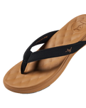 Cushion Harmony Flip Flops in Black & Tan