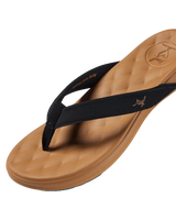 Cushion Harmony Flip Flops in Black & Tan
