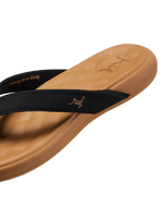 Cushion Harmony Flip Flops in Black & Tan