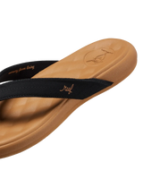 Cushion Harmony Flip Flops in Black & Tan