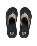 The Reef Mens Fanning Flip Flops in Fossil & Raven