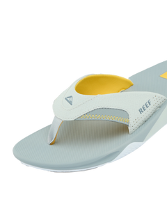Fanning Flip Flops in Yellow, Grey & Grey