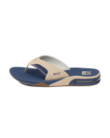 Fanning Flip Flops in Tan, Navy & Tan