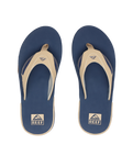 Fanning Flip Flops in Tan, Navy & Tan
