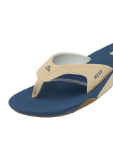 Fanning Flip Flops in Tan, Navy & Tan