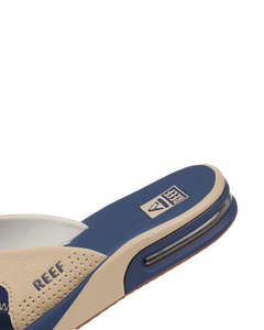 Fanning Flip Flops in Tan, Navy & Tan