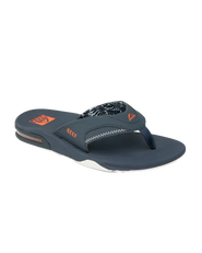 Fanning Flip Flops in Navy & Orange