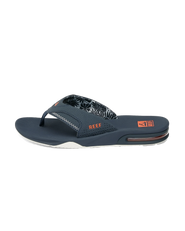 Fanning Flip Flops in Navy & Orange