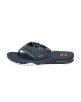 Fanning Flip Flops in Navy & Orange