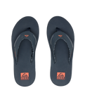 Fanning Flip Flops in Navy & Orange