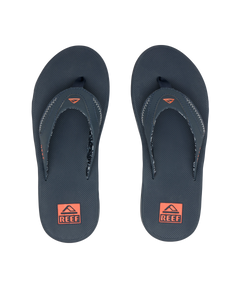 Fanning Flip Flops in Navy & Orange