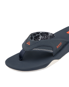 Fanning Flip Flops in Navy & Orange