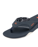 Fanning Flip Flops in Navy & Orange