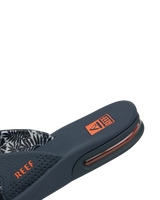 Fanning Flip Flops in Navy & Orange