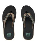The Reef Mens Fanning Flip Flops in Black & Camo