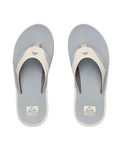 The Reef Mens Fanning Flip Flops in Light Grey, Grey & Blue