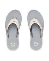 The Reef Mens Fanning Flip Flops in Light Grey, Grey & Blue