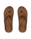 The Reef Mens Leather Offshore Flip Flops in Bronze & Brown