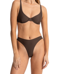 Classic Hi Cut Bikini Bottoms in Chocolate