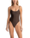 Classic Minimal One Piece Swimsuit in Chocolate