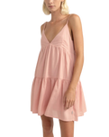 Classic Tiered Mini Dress in Rose