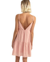 Classic Tiered Mini Dress in Rose