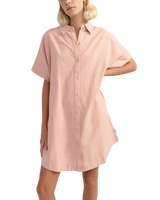 Classic Shirt Dress in Rose