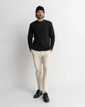 Classic Waffle Knit Sweatshirt in Vintage Black
