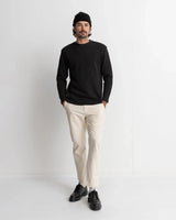 Classic Waffle Knit Sweatshirt in Vintage Black