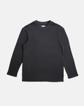 Classic Waffle Knit Sweatshirt in Vintage Black