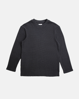 Classic Waffle Knit Sweatshirt in Vintage Black