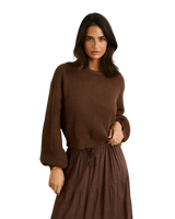 Classic Knit Jumper in Chocolate